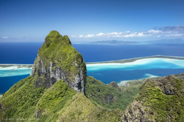 Aerial view of Mount Otemanu© Grégoire Le Bacon Tahiti Nui Helicopters